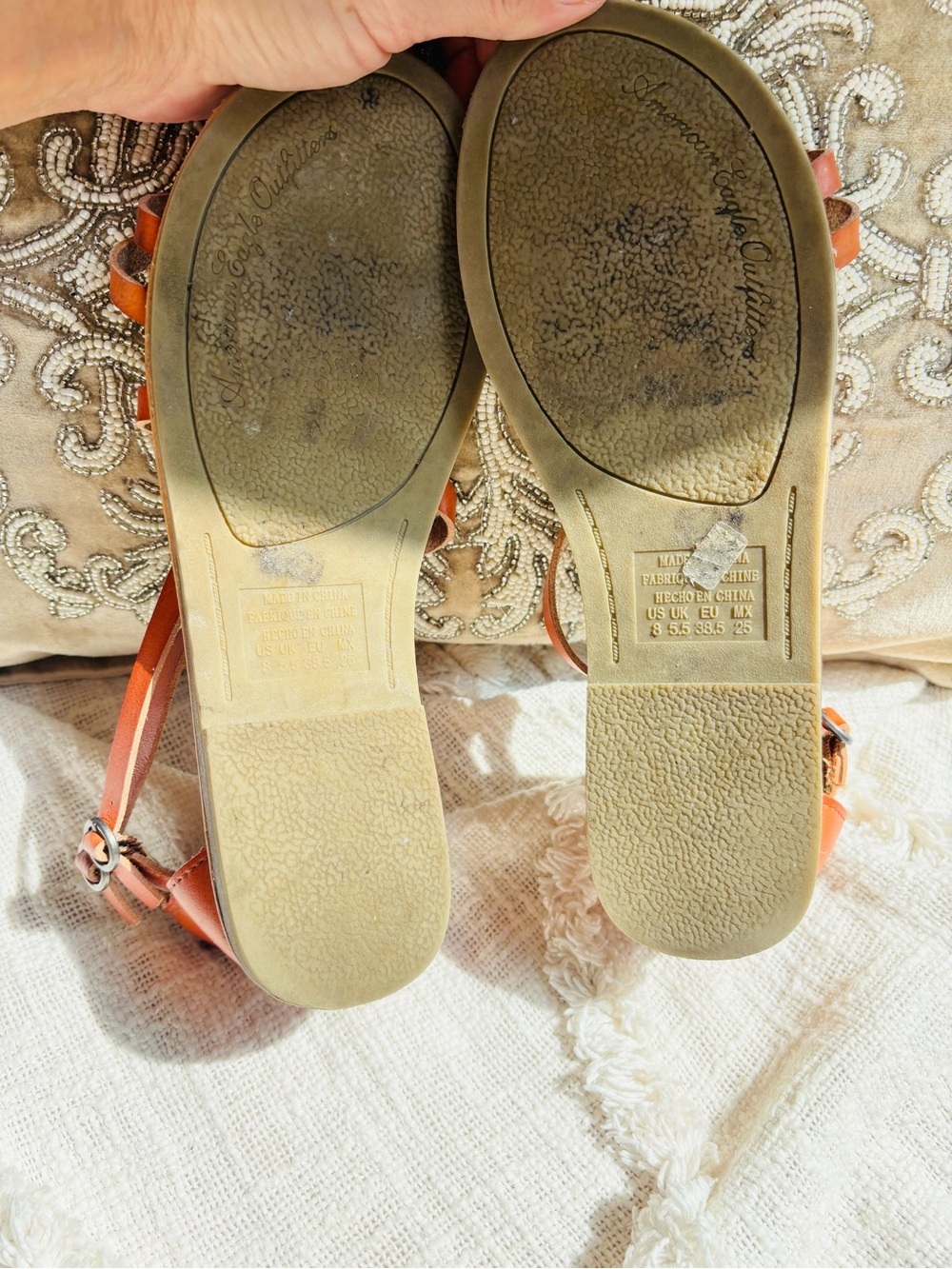 American Eagle Outfitters Brown Wrap-Strap Gladiator Sandals - Picture 6 of 8
